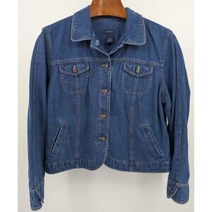 Westbound Denim Jacket Size XL Blue Jean Rhinestone Button Front 100% Cotton